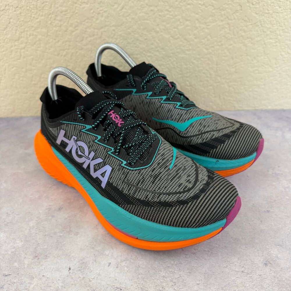 Women's Hoka Mach X2 Black Electric Aqua 9.5 B Medium